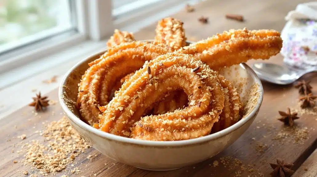 Churros mit gewürztem Zucker überzogen